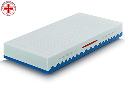 Marcapiuma - Einzelmatratze Prince Viscoschaum 80x190 Höhe 18 cm Orthopädische H2 Mittel Visco Kaltschaummatratze Abziehbar Bezug gegen Milbe Atmungsaktiv Made in Italy