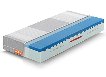 Marcapiuma - Einzelmatratze Prince Viscoschaum 80x190 Höhe 18 cm Orthopädische H2 Mittel Visco Kaltschaummatratze Abziehbar Bezug gegen Milbe Atmungsaktiv Made in Italy