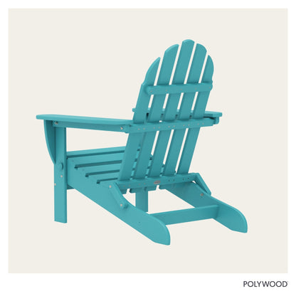 Polywood AD5030AR Classic Folding Adirondack Chair, Height: 35.00" - Width: 29" - Depth: 35.00", Aruba