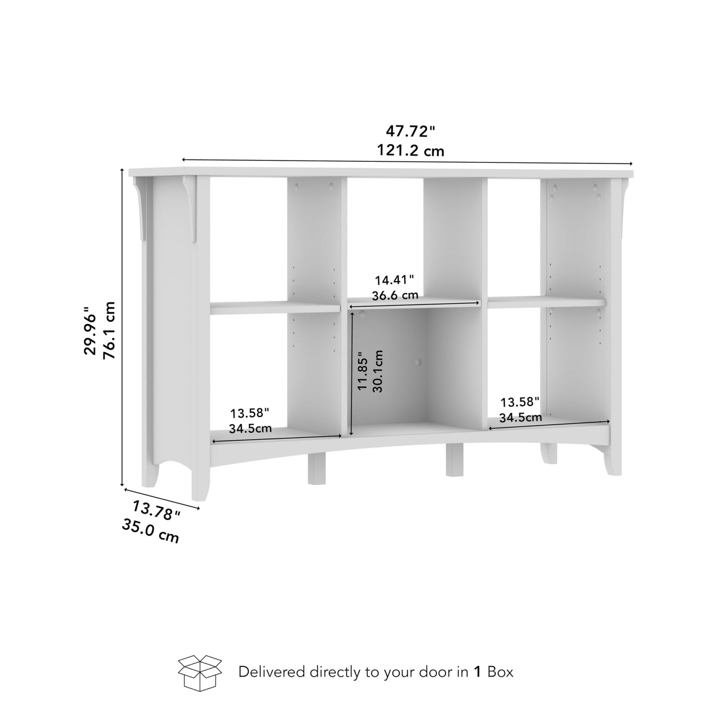 Bush Furniture Salinas Organizer für 6 Würfel, Vintage-Schwarz