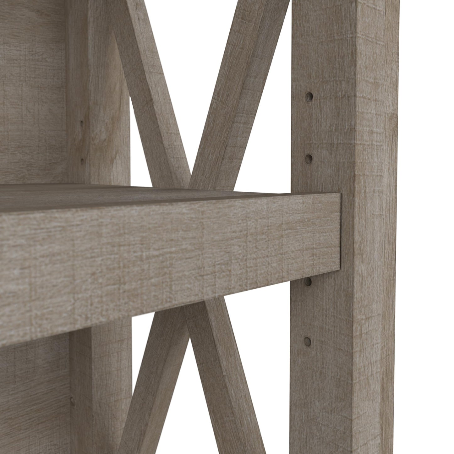 BUSH Möbel Key West Collection 5 Regal Bücherregal in Washed Grau