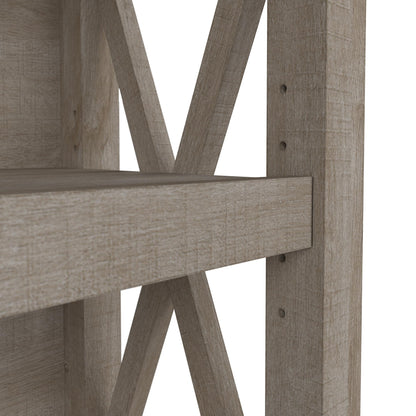 BUSH Möbel Key West Collection 5 Regal Bücherregal in Washed Grau