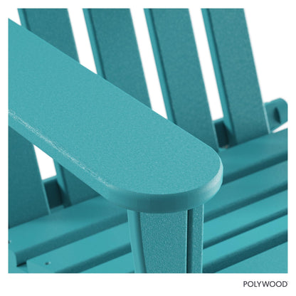Polywood AD5030AR Classic Folding Adirondack Chair, Height: 35.00" - Width: 29" - Depth: 35.00", Aruba