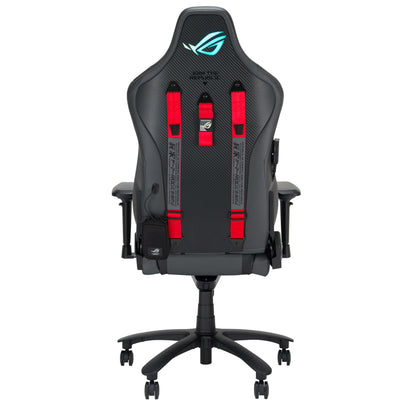ASUS ROG Chariot X Gaming-Stuhl (Aura RGB Beleuchtung, 4D-Armlehnen, Memory-Foam, Premium-PU-Leder, One-Touch-Controller) grau