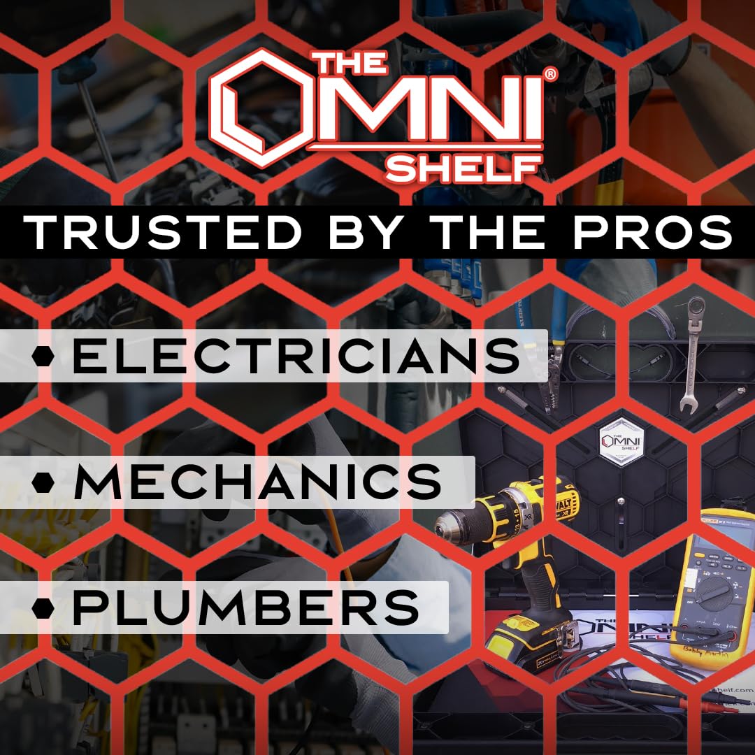 The OmniShelf Magnetischer tragbarer Arbeitsplatz + Werkzeugkasten, Computer- und Laptopständer, Utility-Regal mit 18 kg Kapazität, lässt sich an HVAC, LKWs und mehr befestigen (5 Stück)