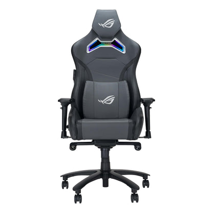 ASUS ROG Chariot X Gaming-Stuhl (Aura RGB Beleuchtung, 4D-Armlehnen, Memory-Foam, Premium-PU-Leder, One-Touch-Controller) grau