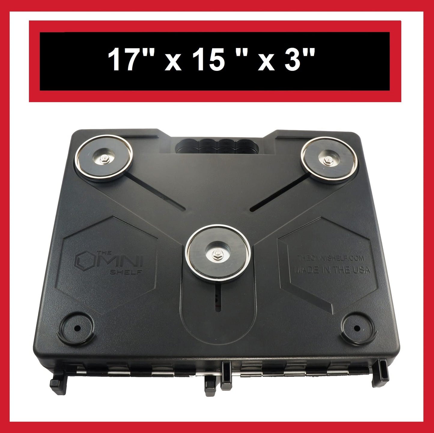 The OmniShelf Magnetischer tragbarer Arbeitsplatz + Werkzeugkasten, Computer- und Laptopständer, Utility-Regal mit 18 kg Kapazität, lässt sich an HVAC, LKWs und mehr befestigen (5 Stück)