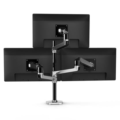 LX Dual Monitor Arm in Aluminium - Monitor Tischhalterung mit patentierter CF-Technologie für 2 Bildschirme bis 40 Zoll, 33cm Höhenverstellung, VESA Standard und 10 Jahre Garantie