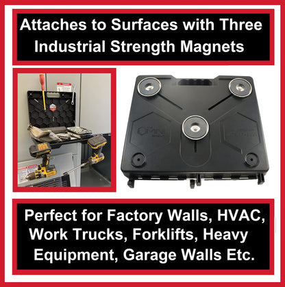 The OmniShelf Magnetischer tragbarer Arbeitsplatz + Werkzeugkasten, Computer- und Laptopständer, Utility-Regal mit 18 kg Kapazität, lässt sich an HVAC, LKWs und mehr befestigen (5 Stück)