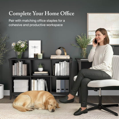 Bush Furniture Salinas Organizer für 6 Würfel, Vintage-Schwarz