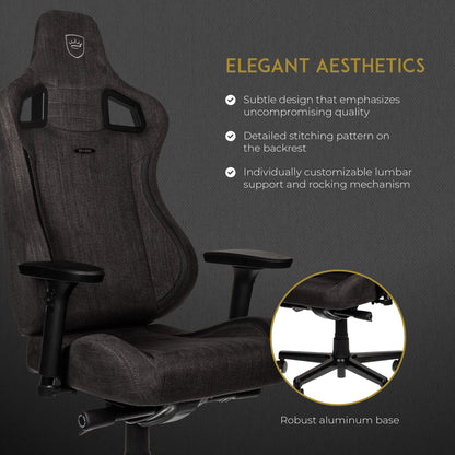 noblechairs Epic TX Gaming Stuhl, Bürostuhl, Schreibtischstuhl, Atmungsaktives Textilgewebe, Kopf- und Lendenstütze, Entwickelt für Nutzer bis 120 kg, (Anthrazit, Textilgewebe)