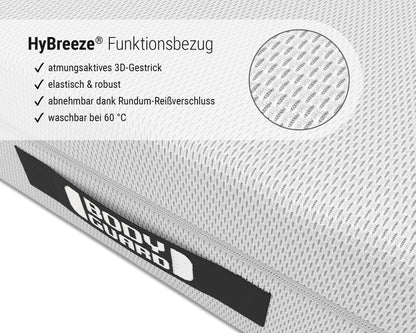 bett1 Bodyguard Boxspring Matratze 90x200 mit ca. 28 cm Matratzen-Höhe! (100% Vollschaum, 2in1 Liegehärten Mittelfest & Fester, Oeko-TEX 100, QXSchaum)